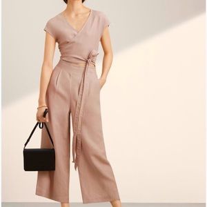 Wilfred Brax Linen Jumpsuit in Birch Beige Sand Size 2 XS